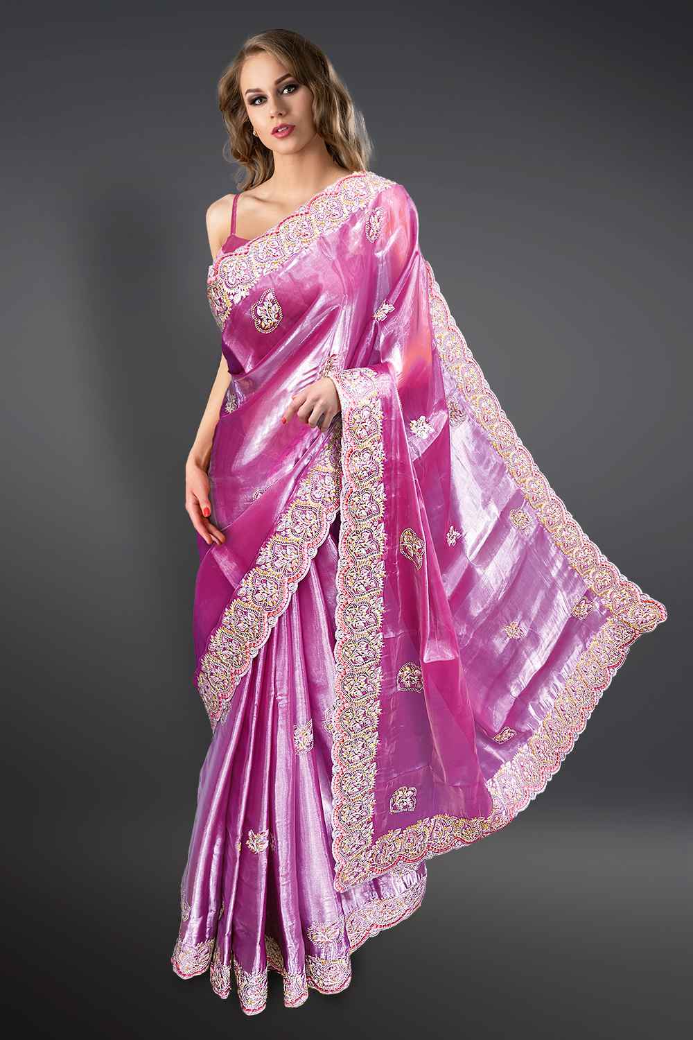 Lavender Organza Saree