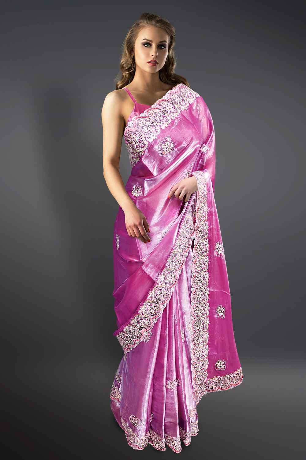 Lavender Organza Saree