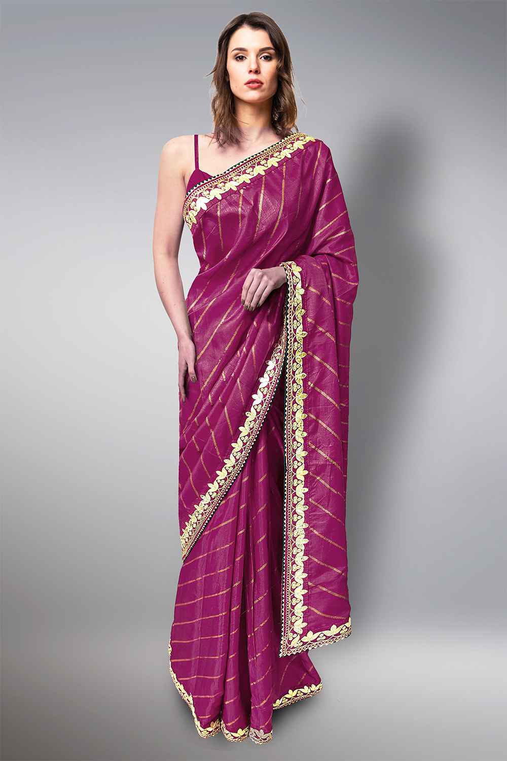 Leheriya Saree with Gota Patti