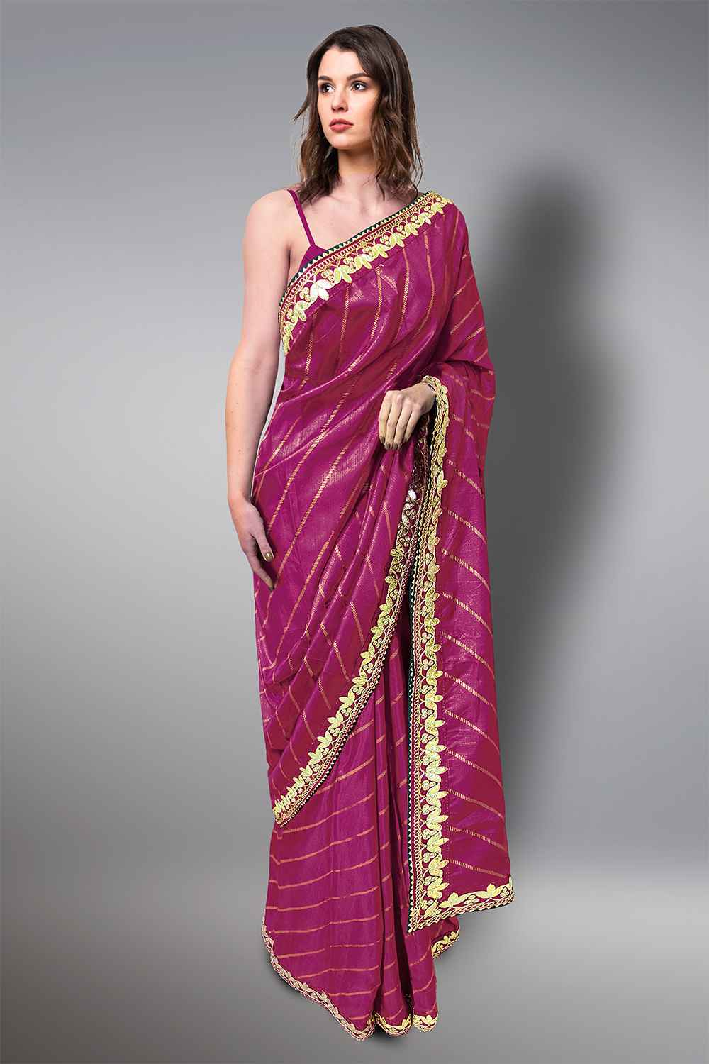 Leheriya Saree with Gota Patti