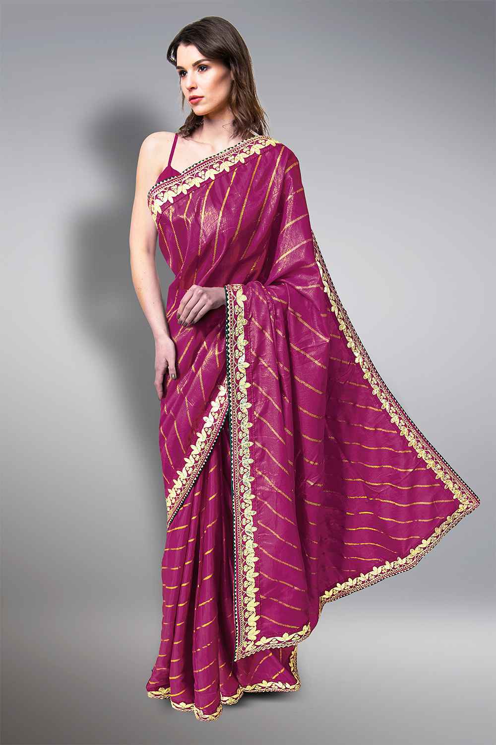 Leheriya Saree with Gota Patti