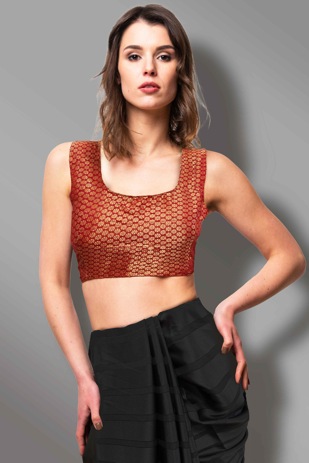 Maroon Readymade Blouse