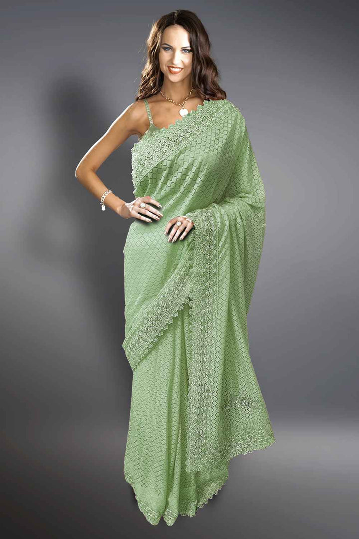 Mint Green Saree