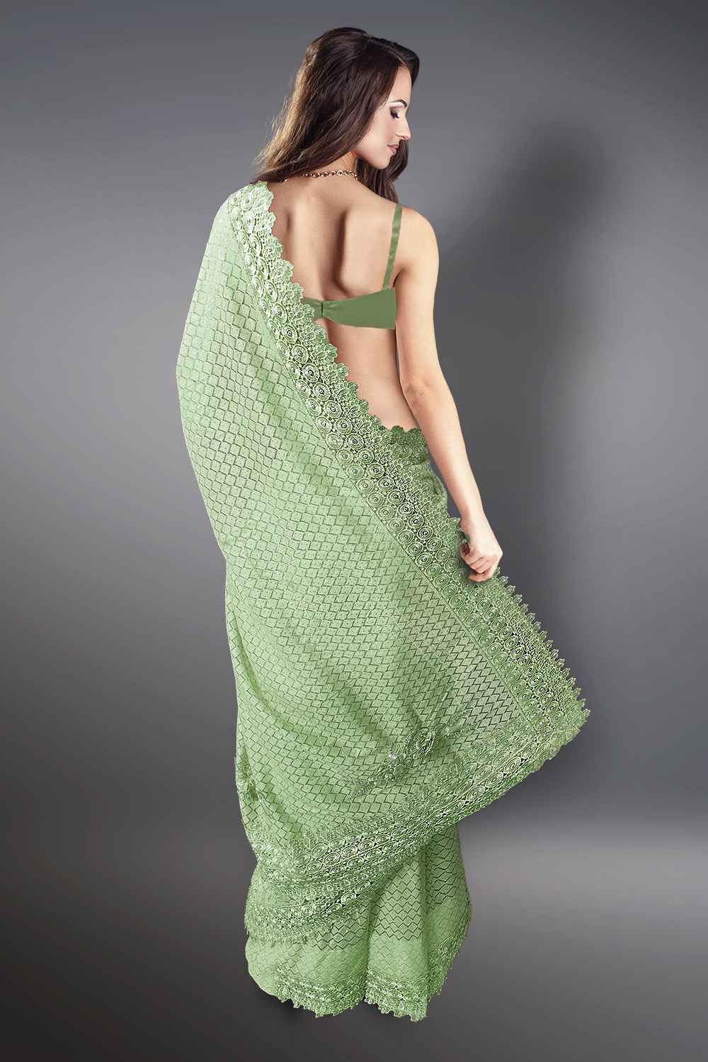 Mint Green Saree