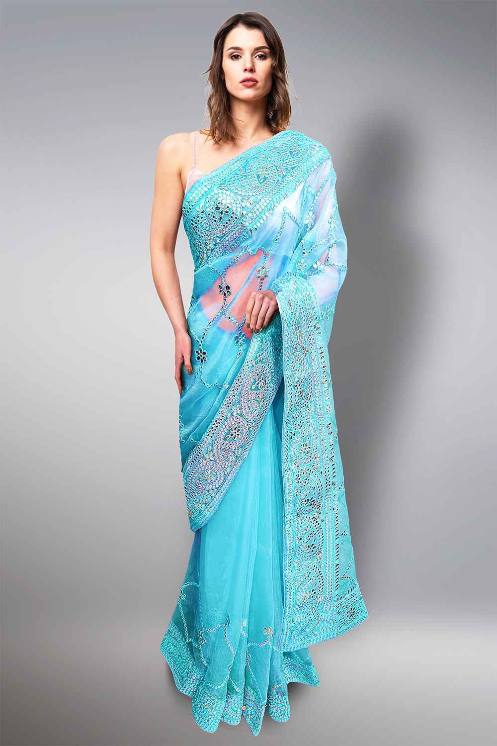 Mirror Organza Saree