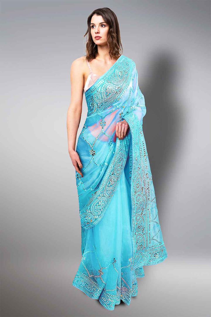 Mirror Organza Saree