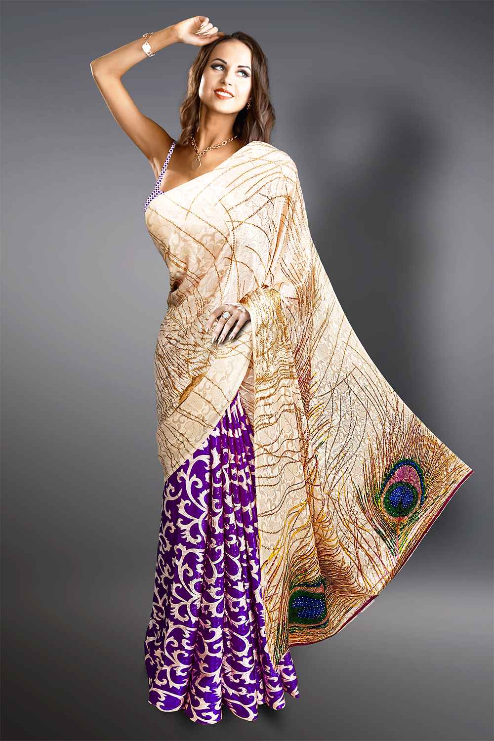 Floral,Festive must have, a fully popular handpainted maheshwari silk cotton saree with hand running painted blouse piece