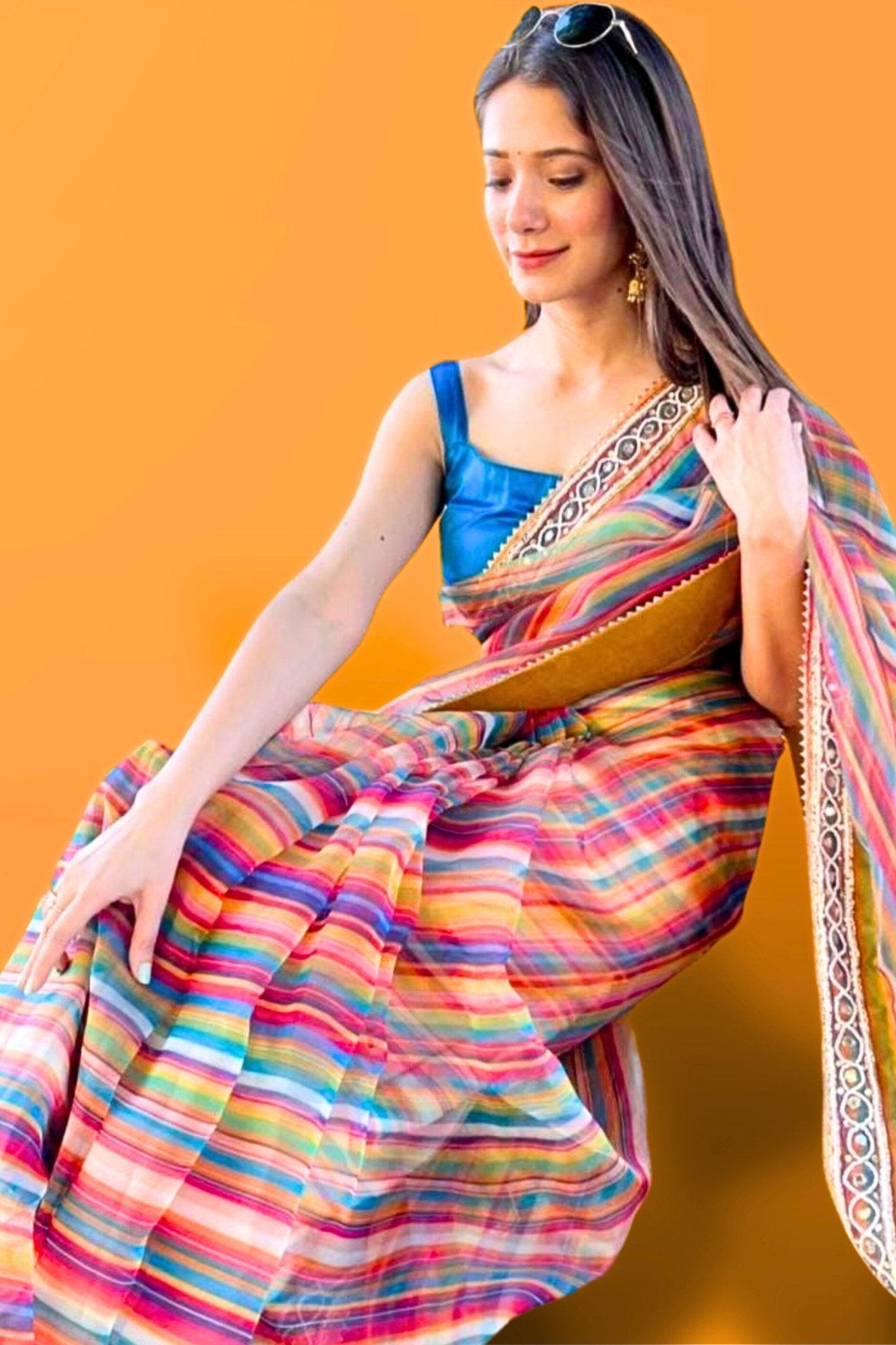 Buy Multicolor Sarees for Women by FOURLEAF Online | Ajio.com