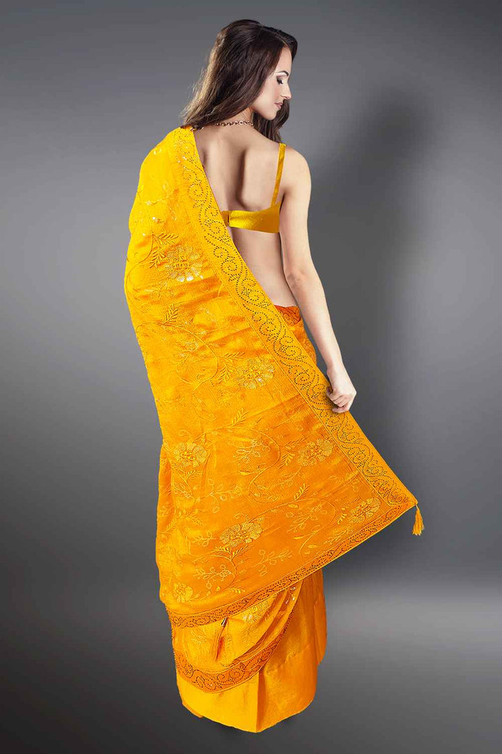 Mustard Yellow Saree