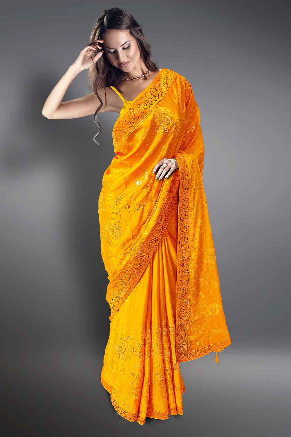 Mustard Yellow Saree