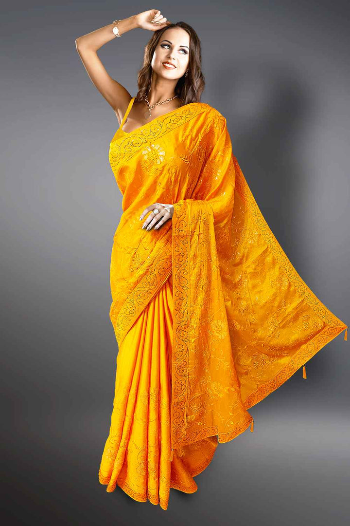 Mustard Yellow Saree