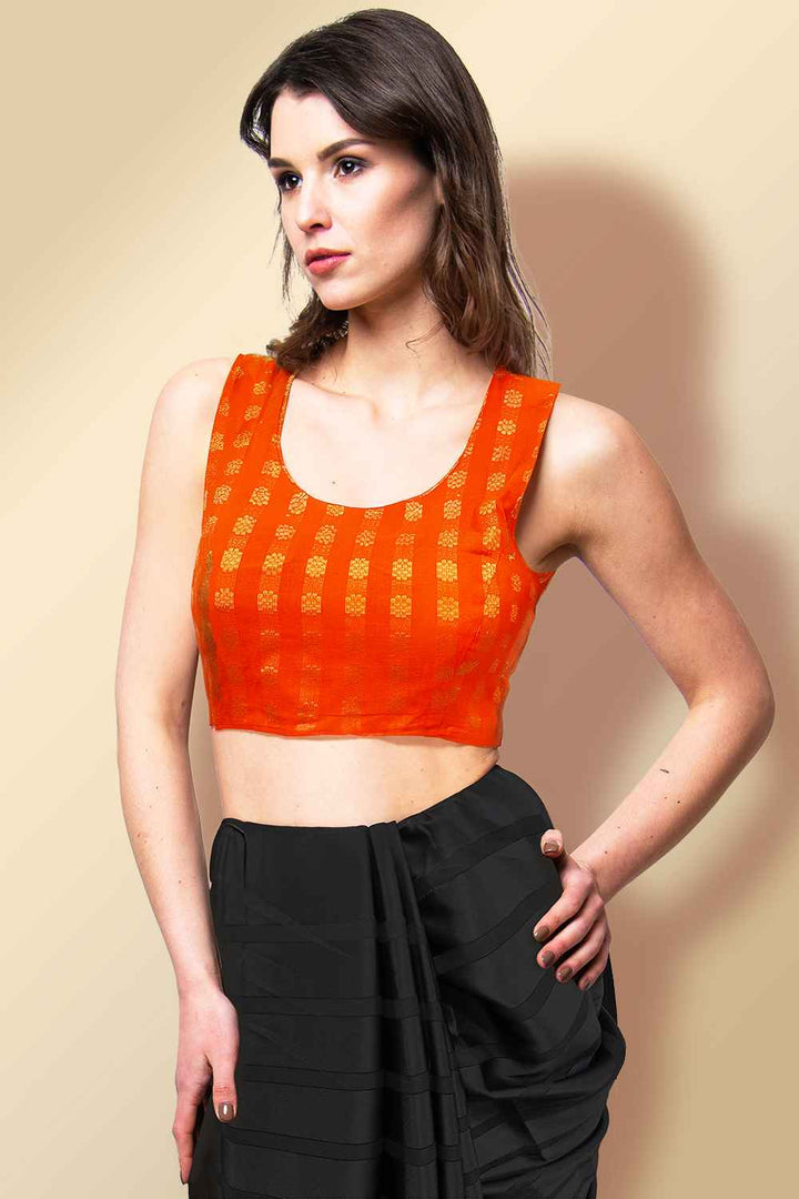 Orange Cotton Blouse