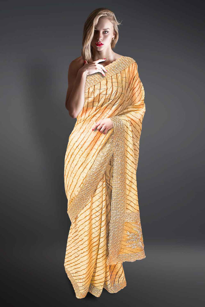 Orange Leheriya Saree