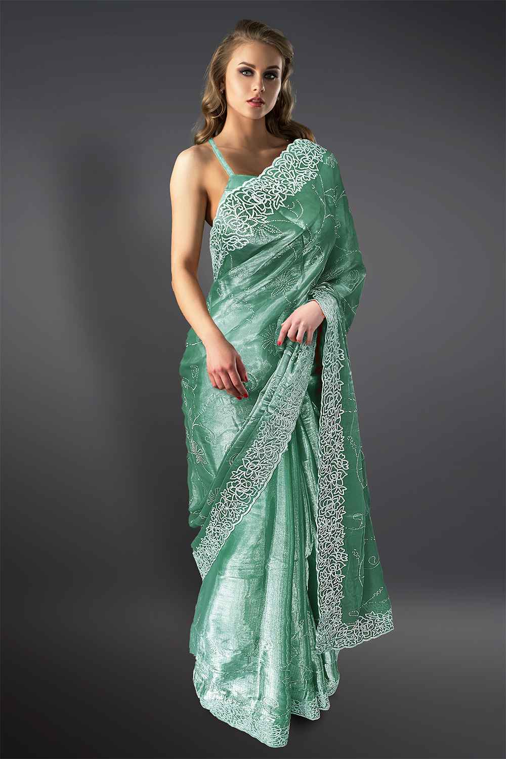 Organza Chikankari Saree