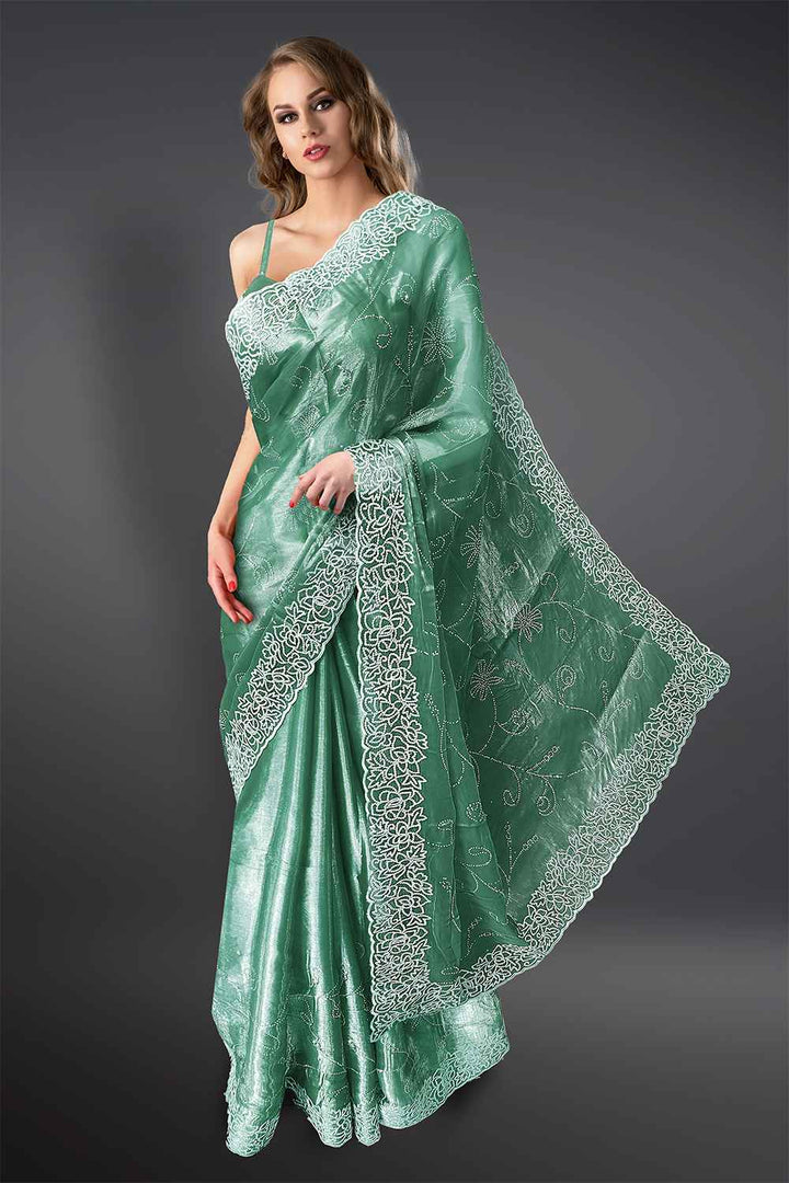 Organza Chikankari Saree