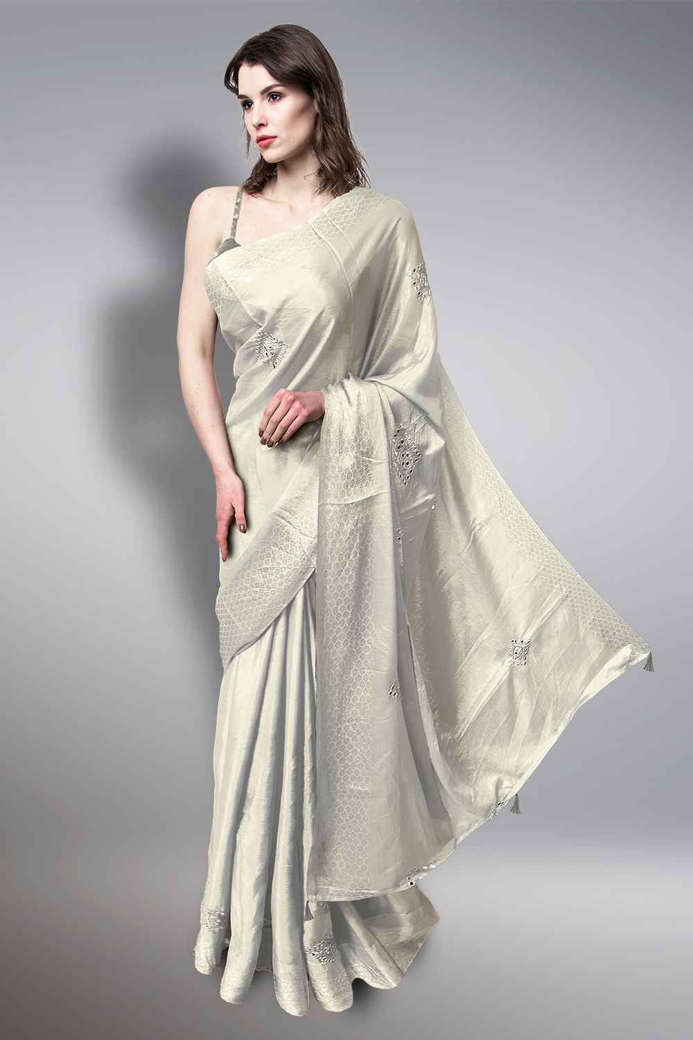 Party Wear Satin Saree