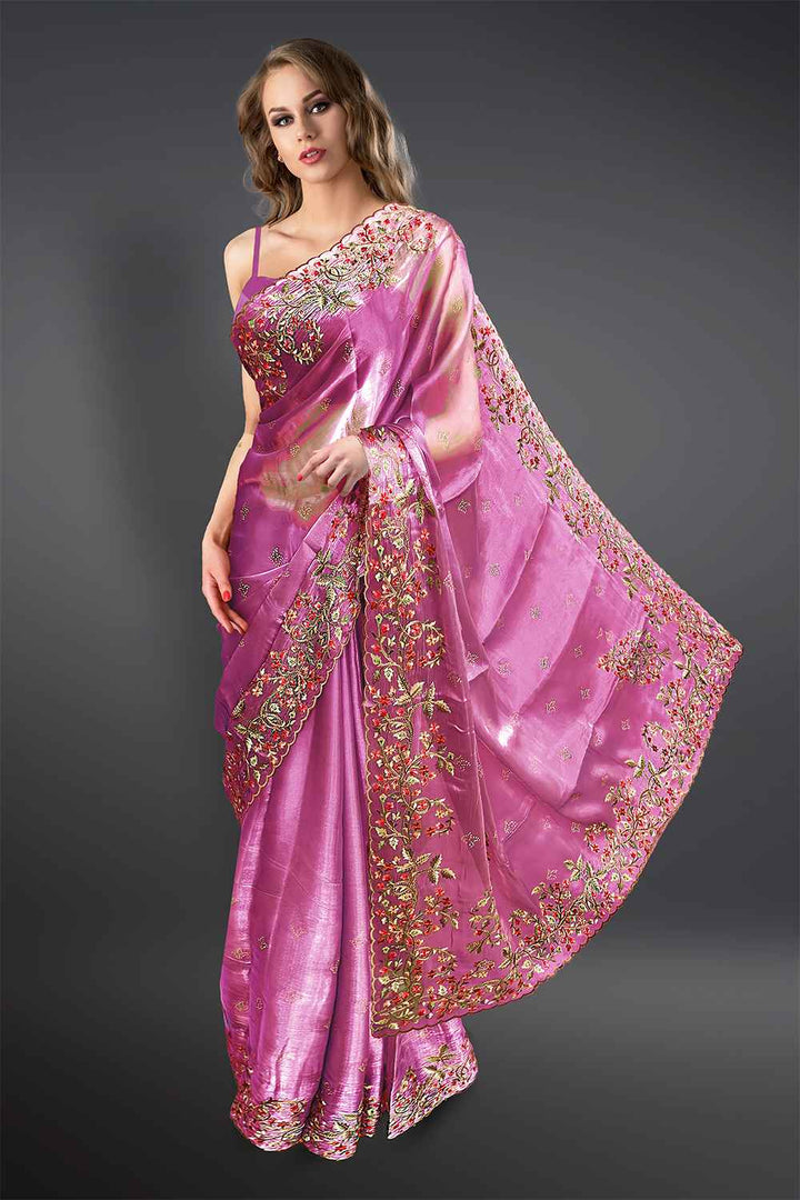 Pastel Purple Saree