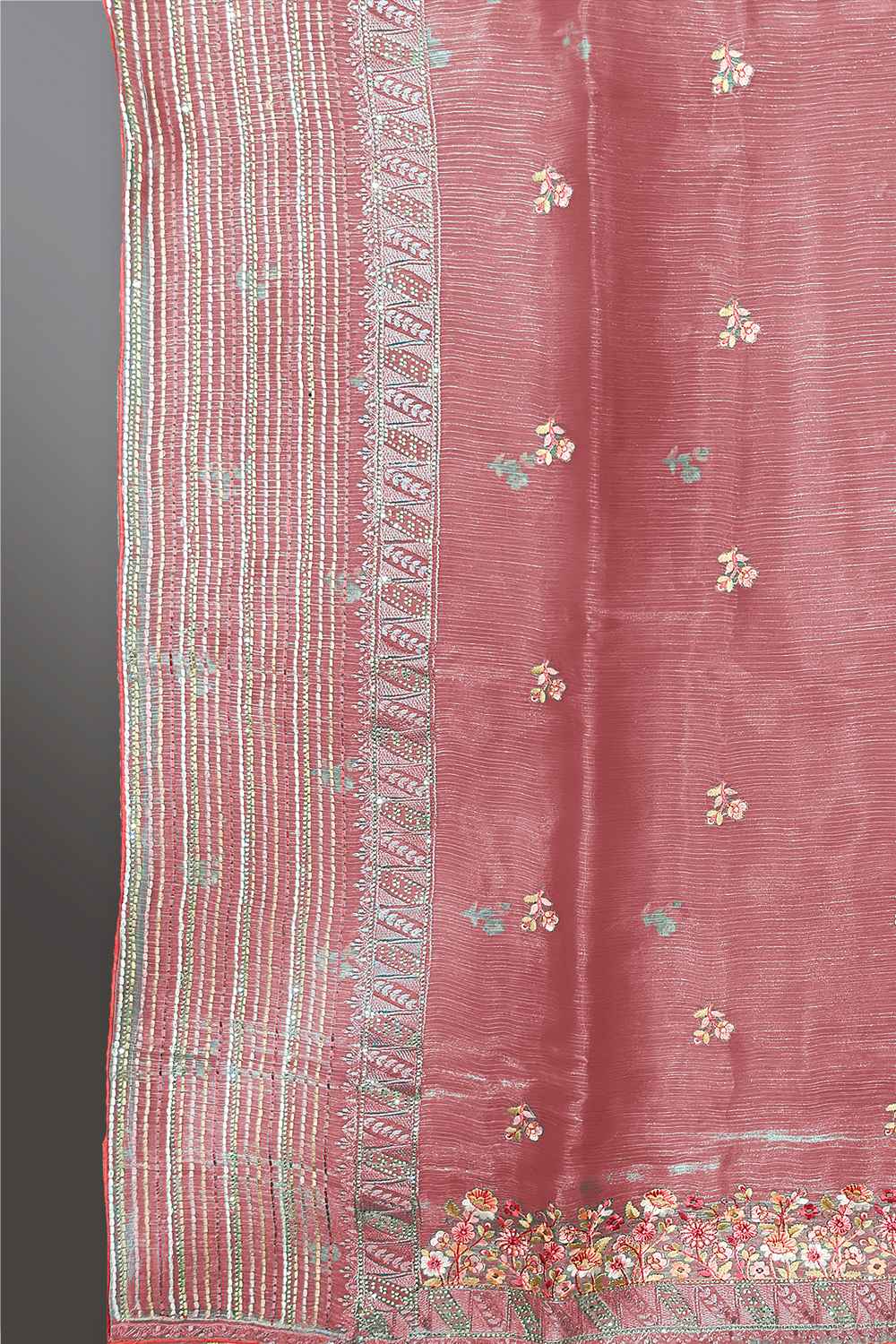 Peach Pink Saree