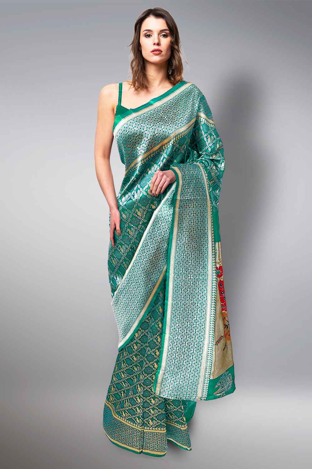 Peacock Blue Bridal Saree