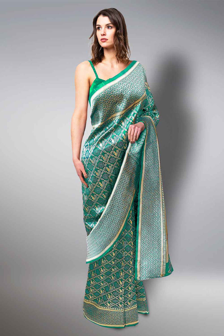 Peacock Blue Bridal Saree