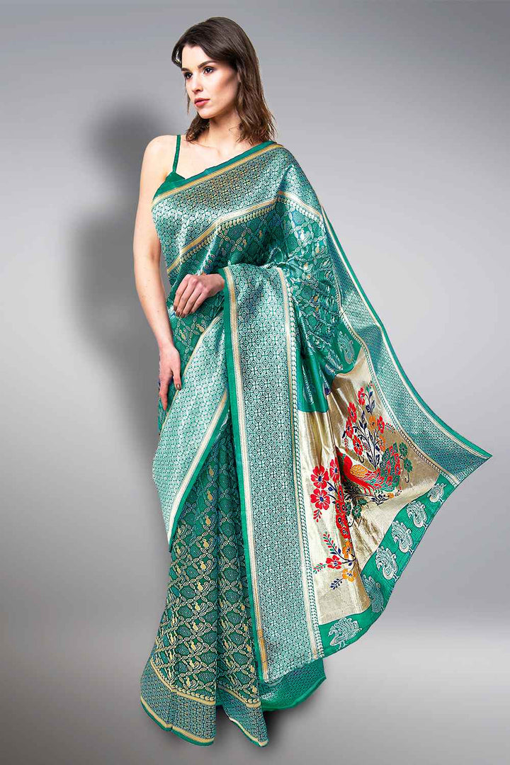 Peacock Blue Bridal Saree