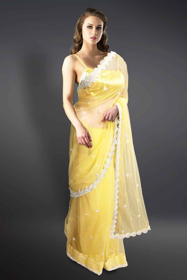 Pearl Border Saree