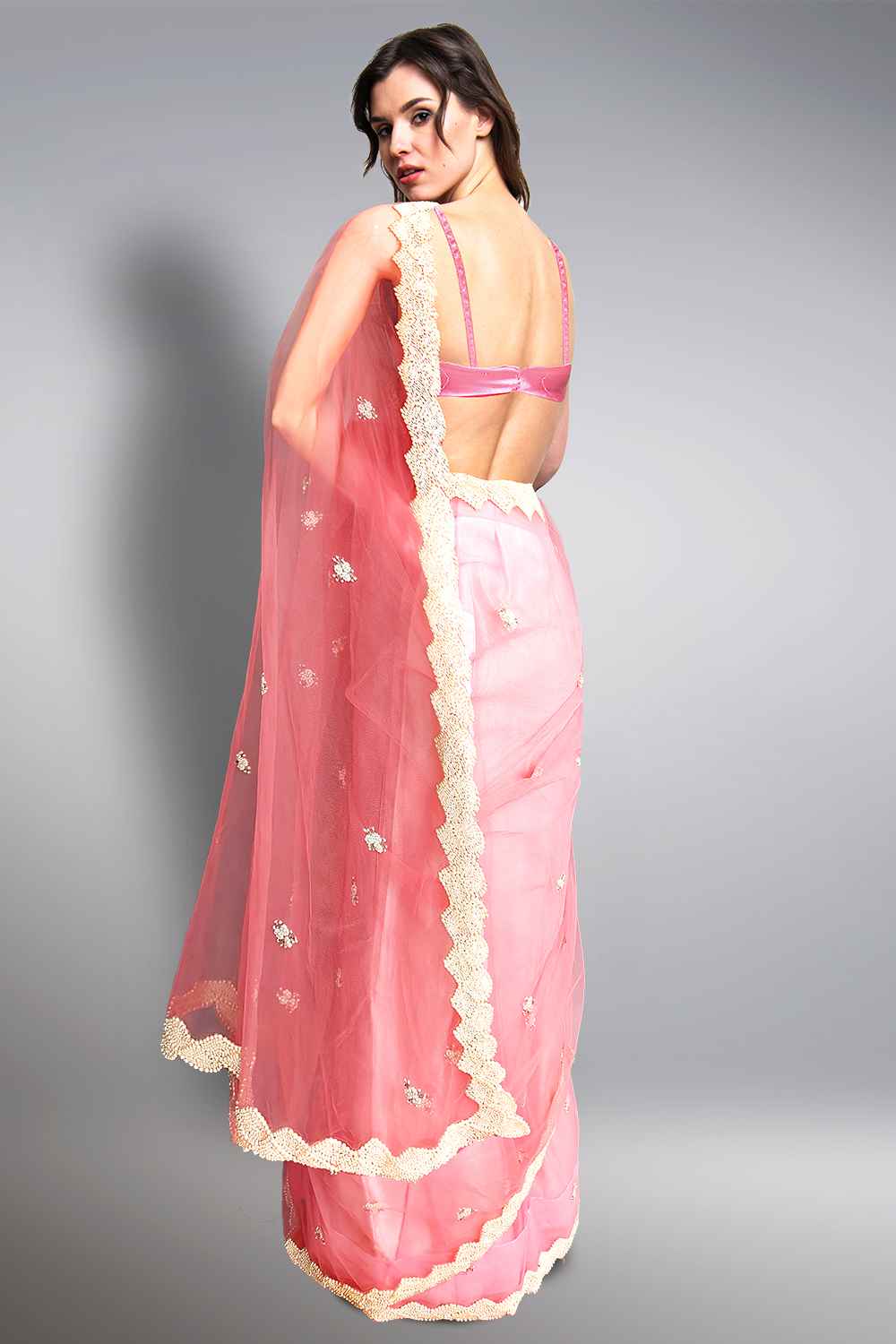 Pearl Work Saree