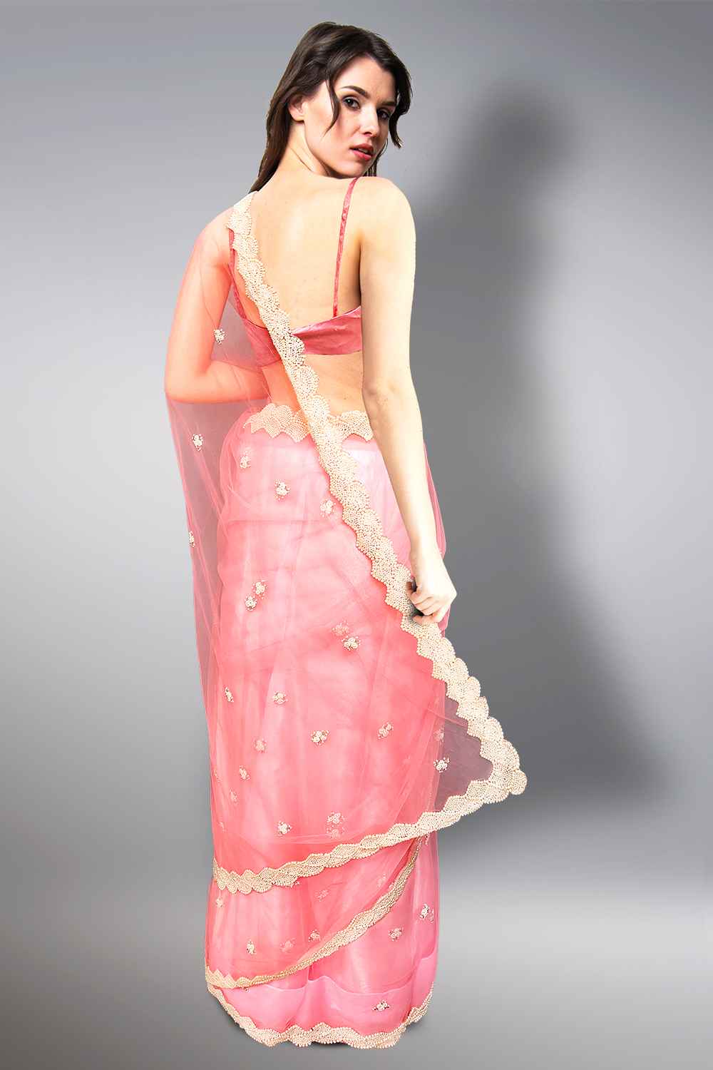 Pearl Work Saree