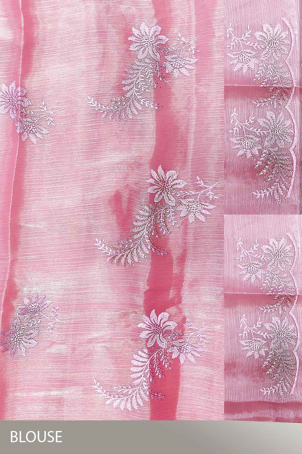 Pink Embroidered Saree