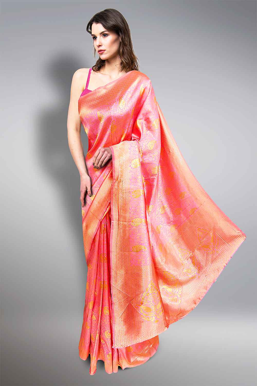 Pink Kanchipuram Saree