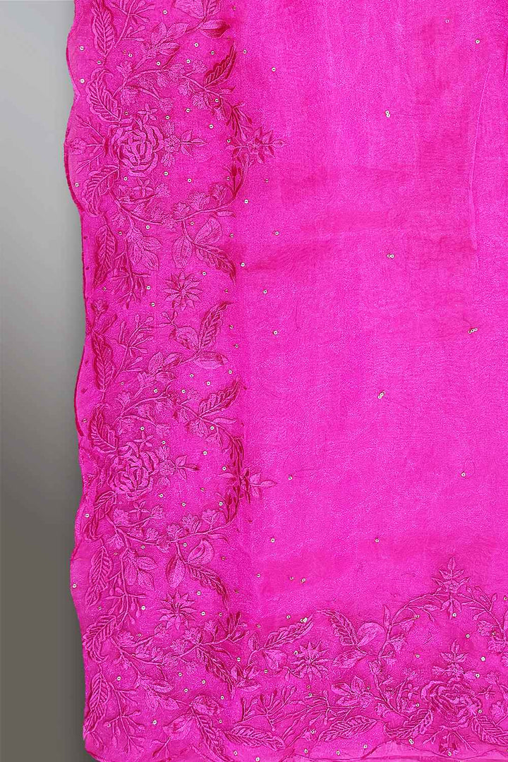 Pink Organza Saree