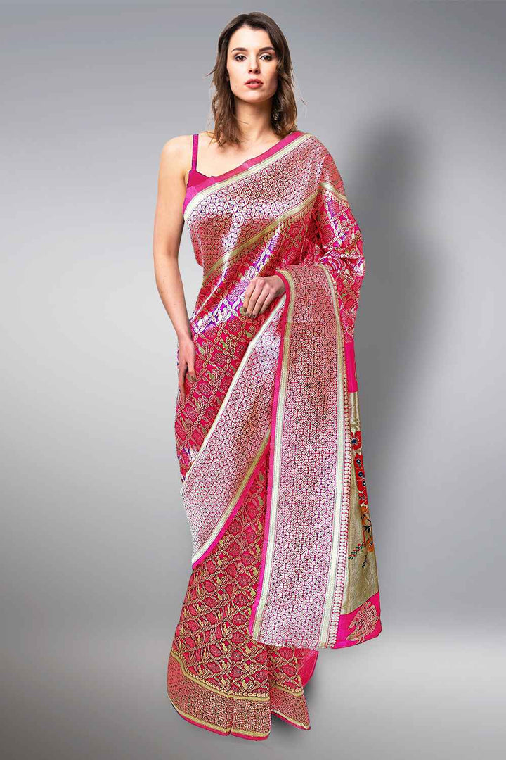 Pink Paithani Saree