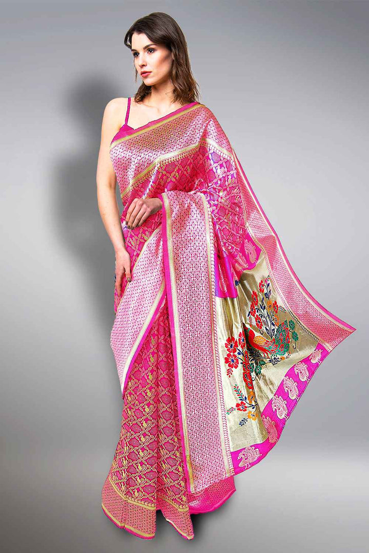 Pink Paithani Saree