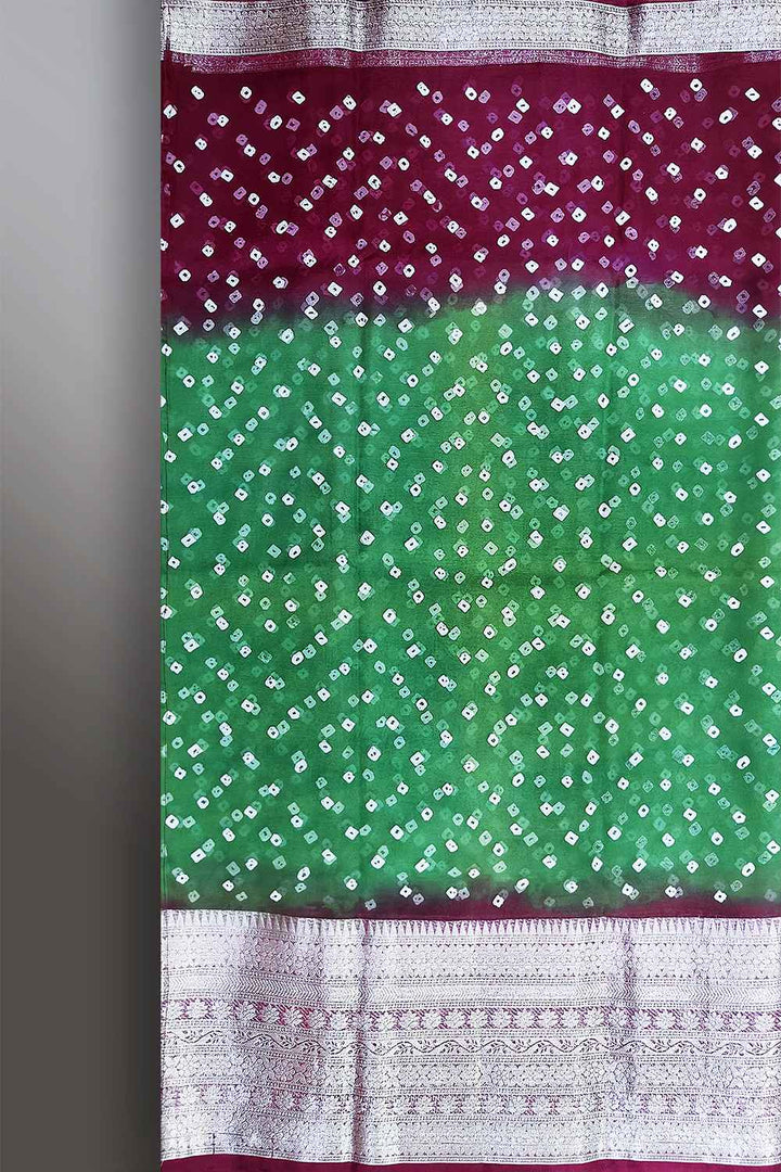 Purple and Green Combination Saree