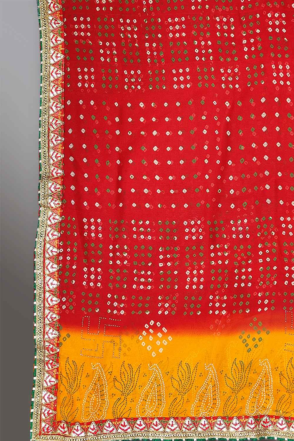 Red Bandhani Saree