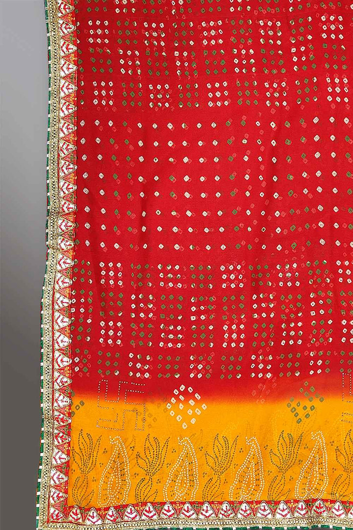 Red Bandhani Saree