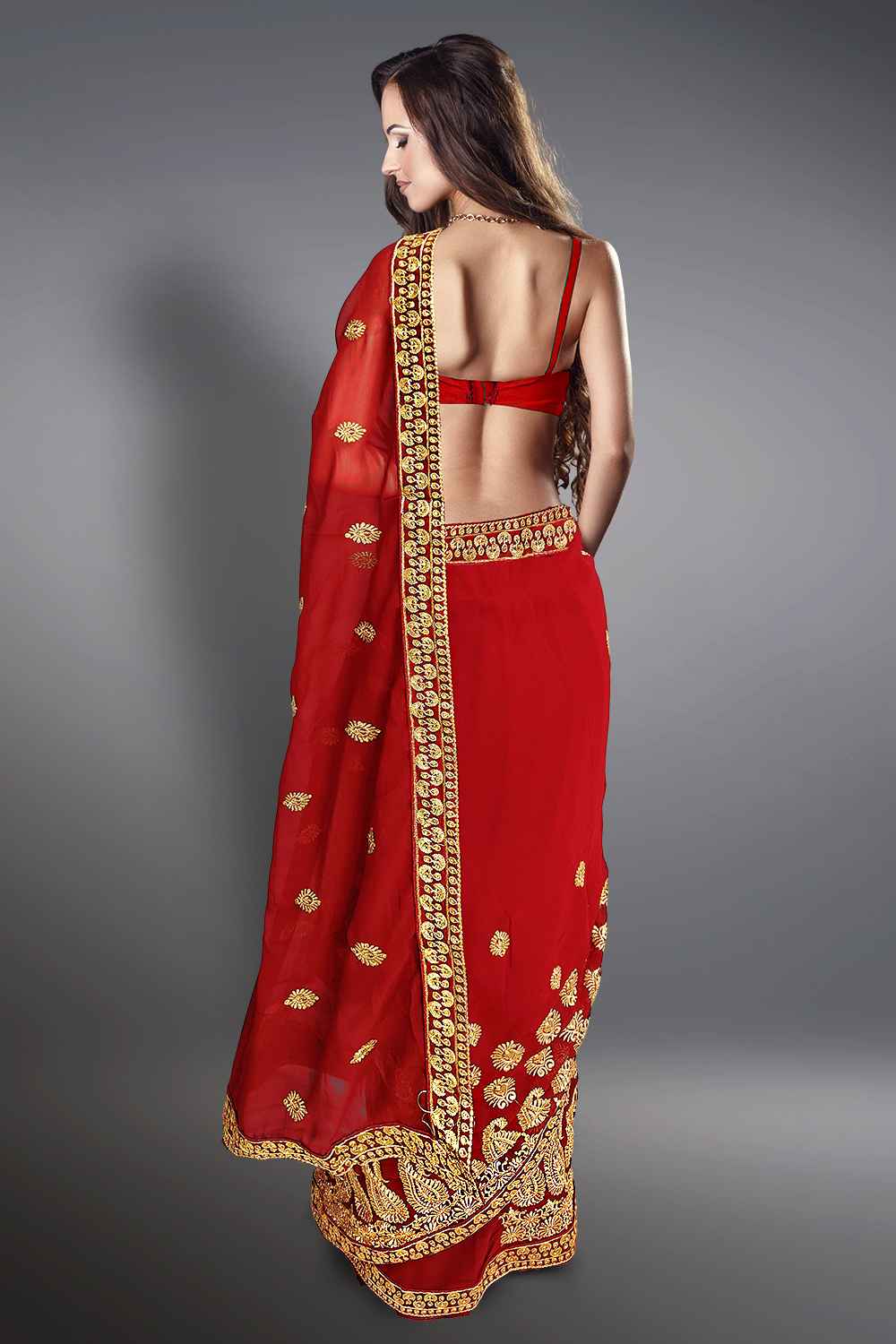 Red Georgette Saree