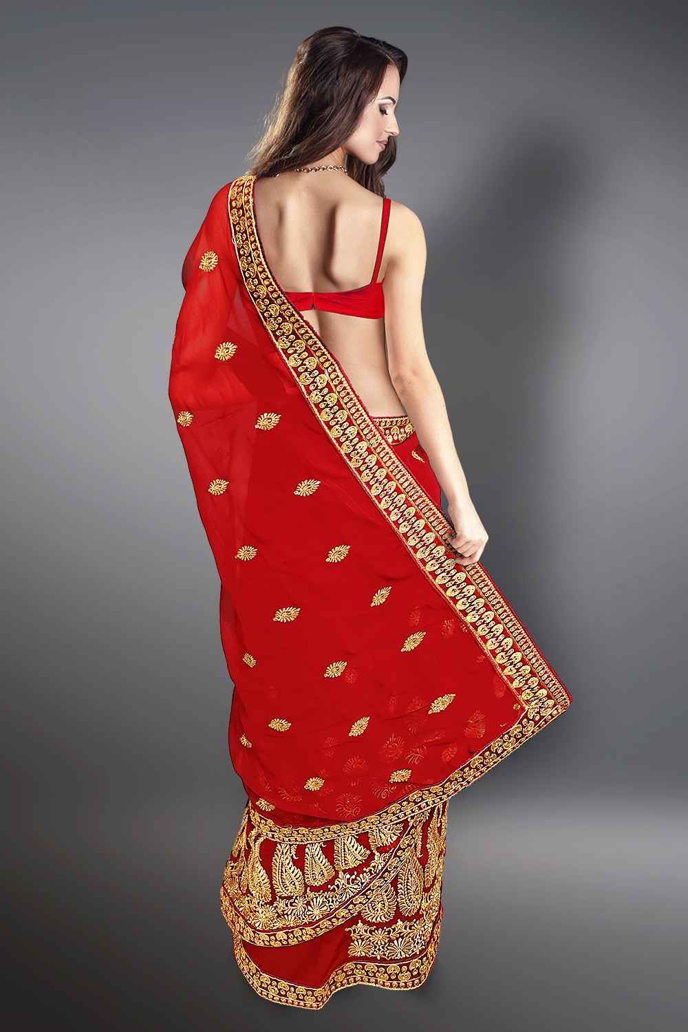 Red Georgette Saree