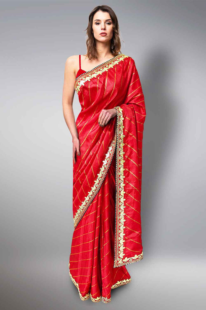 Red Gota Patti Saree