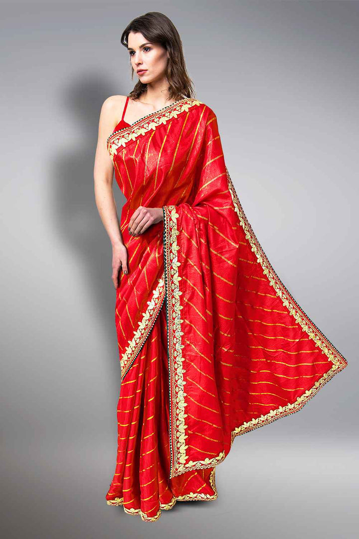 Red Gota Patti Saree