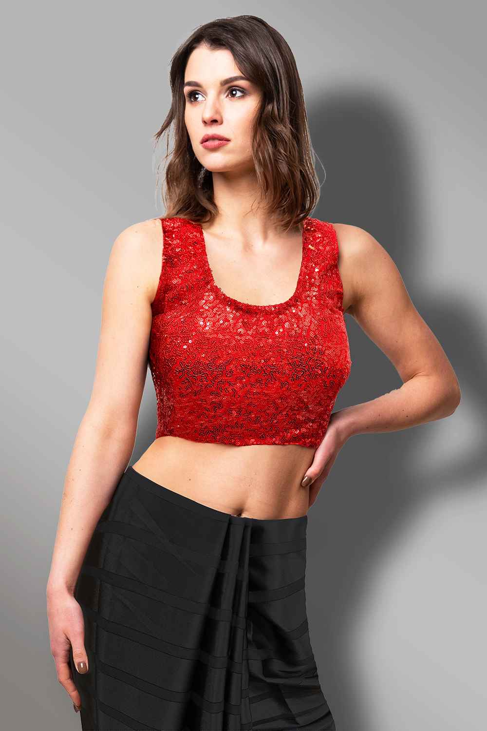 Red Sequin Blouse