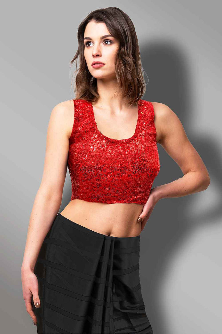 Red Sequin Blouse