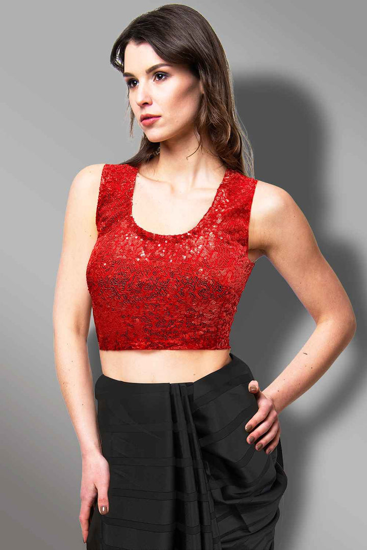 Red Sequin Blouse