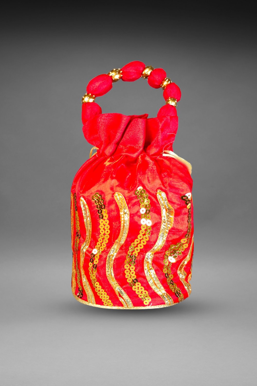 Red Sequin Potli Bag