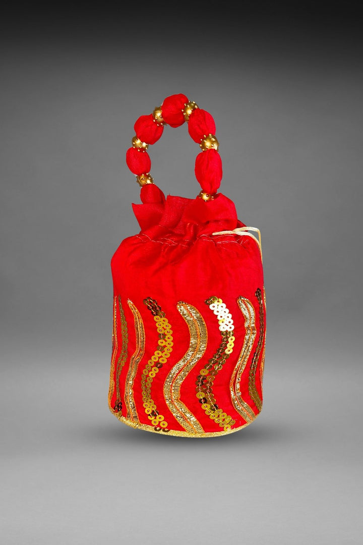 Red Sequin Potli Bag