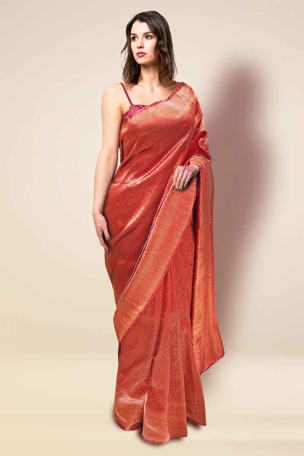 Rust Colour Saree