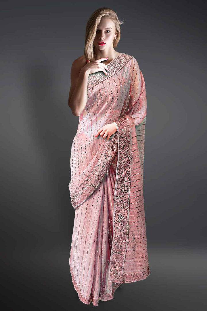 Sequin Georgette Saree