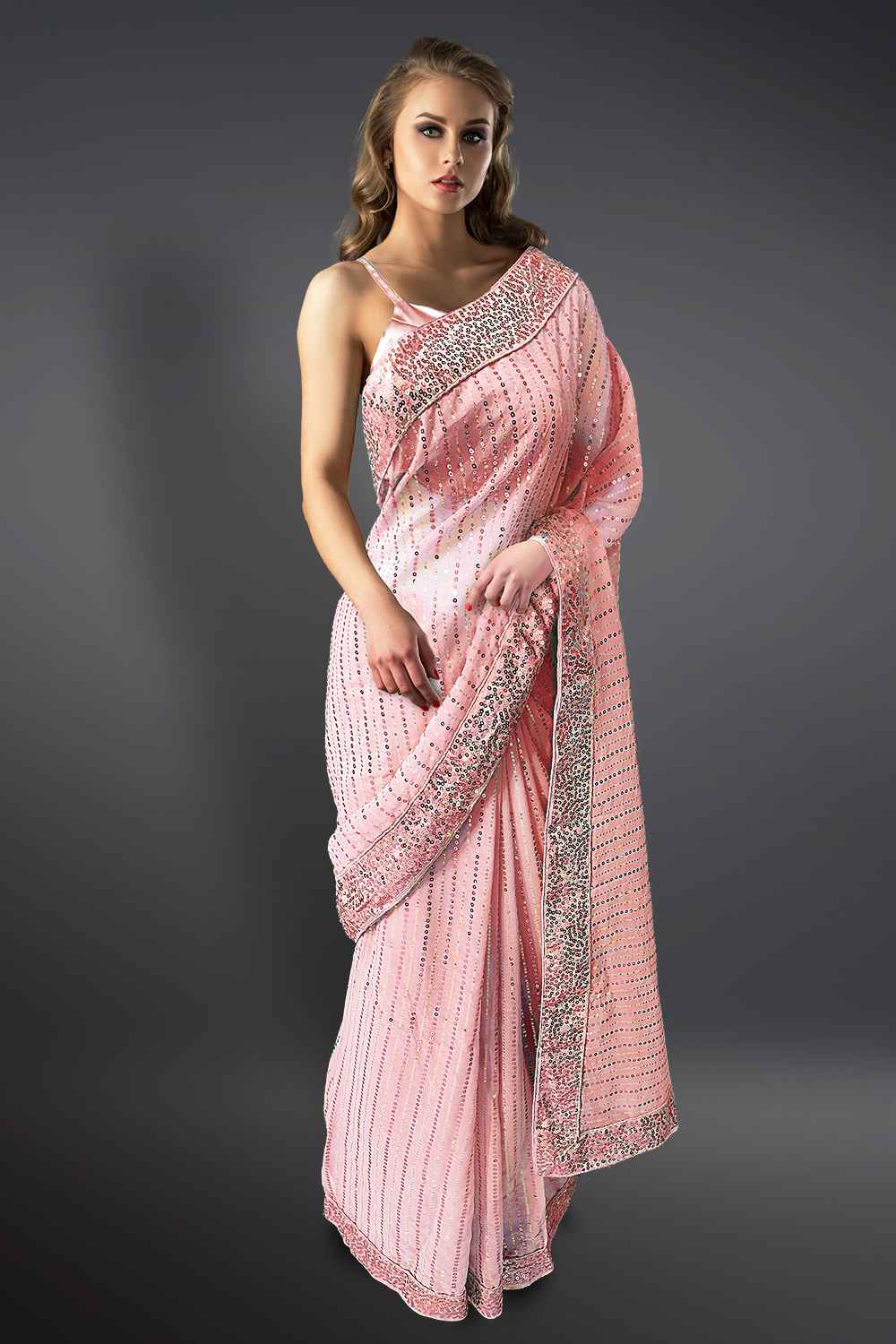 Sequin Georgette Saree