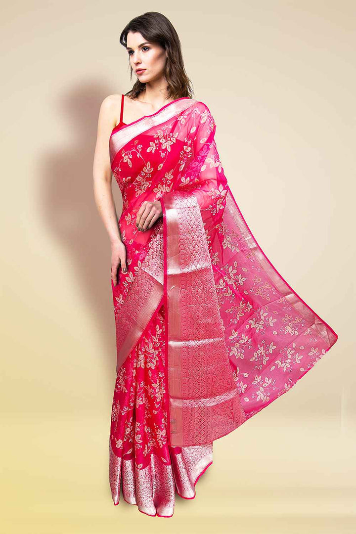 Silver Border Saree