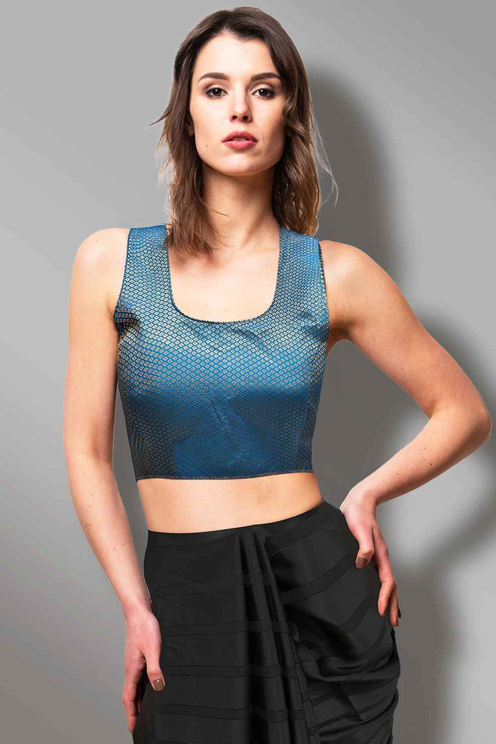 Sky Blue Readymade Blouse